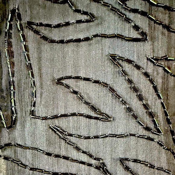 Party Black Beaded Open Front Jacket Art Elegant Evening 100% Silk Plus Size 4X - Picture 11 of 11